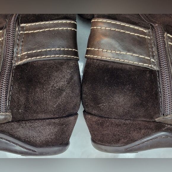 ANTONIO MELANI Brown Leather Heeled Boot Shoes Size 6 M - Picture 14 of 14